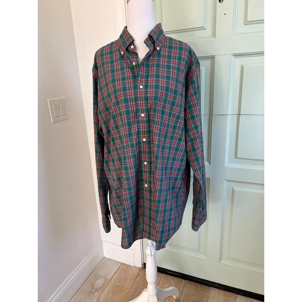 Lands’ End Plaid Button-Up Shirt